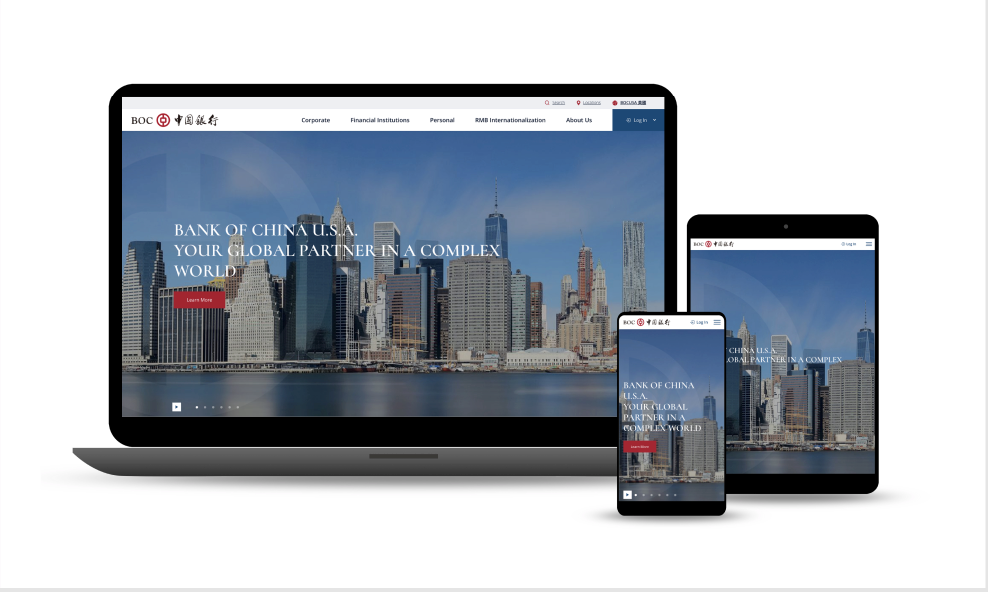 New Website Design for Bank of China U.S.A.